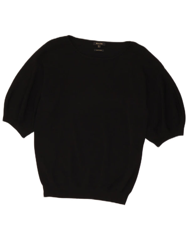 Massimo Dutti Dame Boat Neck Jumper Sweater UK 10 Small Black