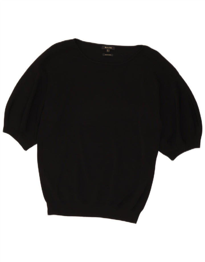 Massimo Dutti Dame Boat Neck Jumper Sweater UK 10 Small Black
