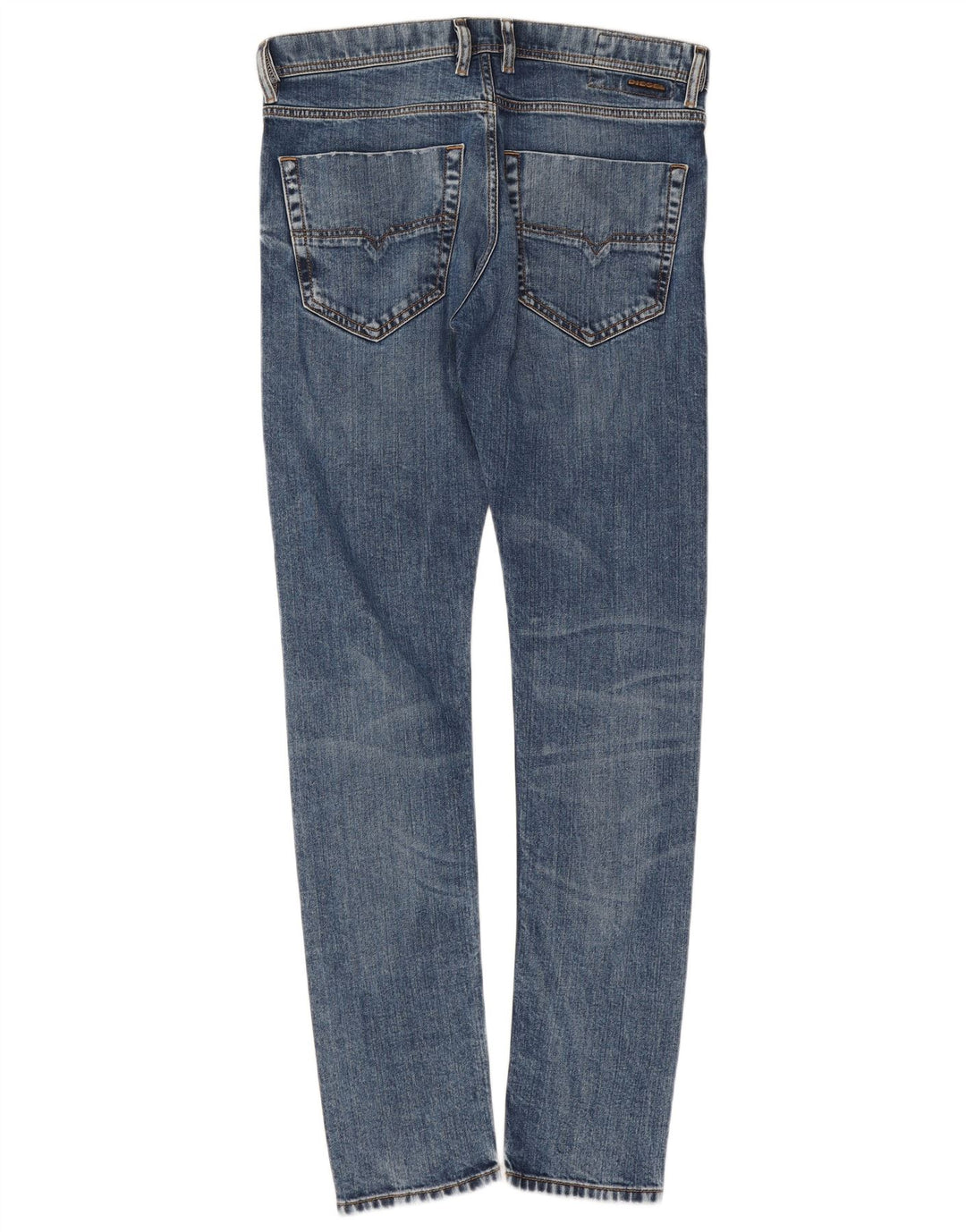 Diesel Dame Distressed Carrot Slim Jeans W30 L32 Blå Bomuld
