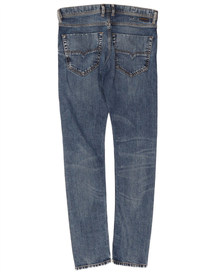 Diesel Dame Distressed Carrot Slim Jeans W30 L32 Blå Bomuld