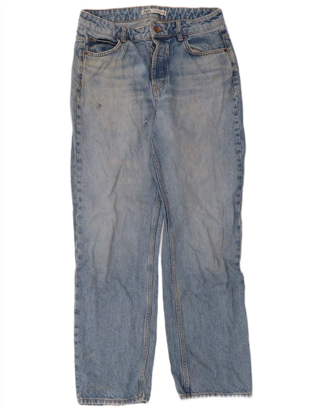 Zara Dame Straight Jeans EU 38 Small W28 L28 Blå