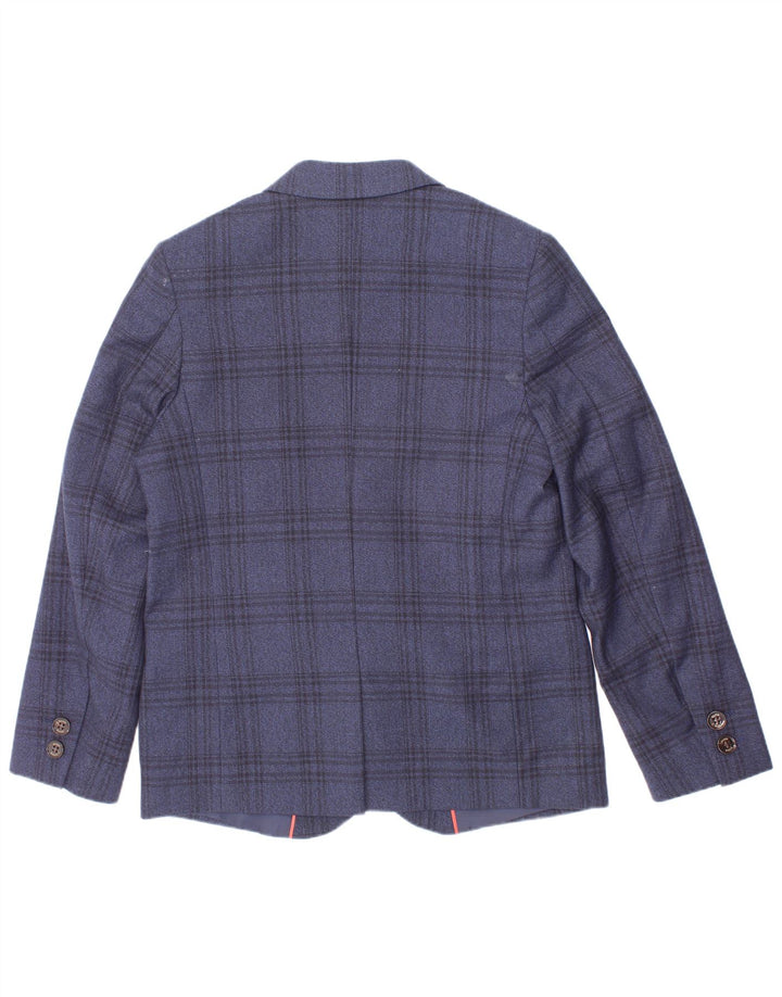 Ted Baker Boys 2-knaps blazerjakke 7-8 år marineblå ternet polyester