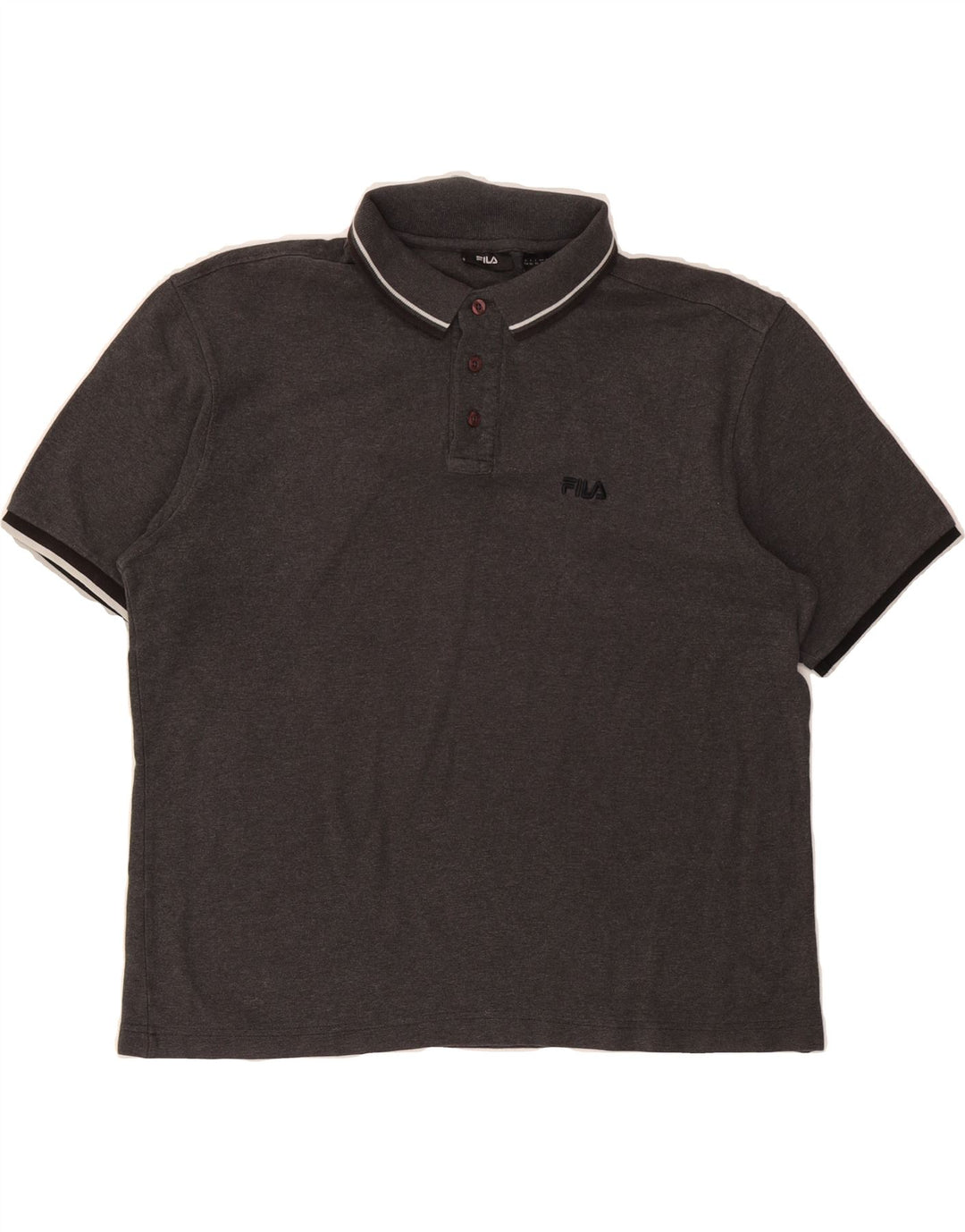 FILA Mens Polo Shirt XL Grey Vintage Fila and Second-Hand Fila from Messina Hembry 
