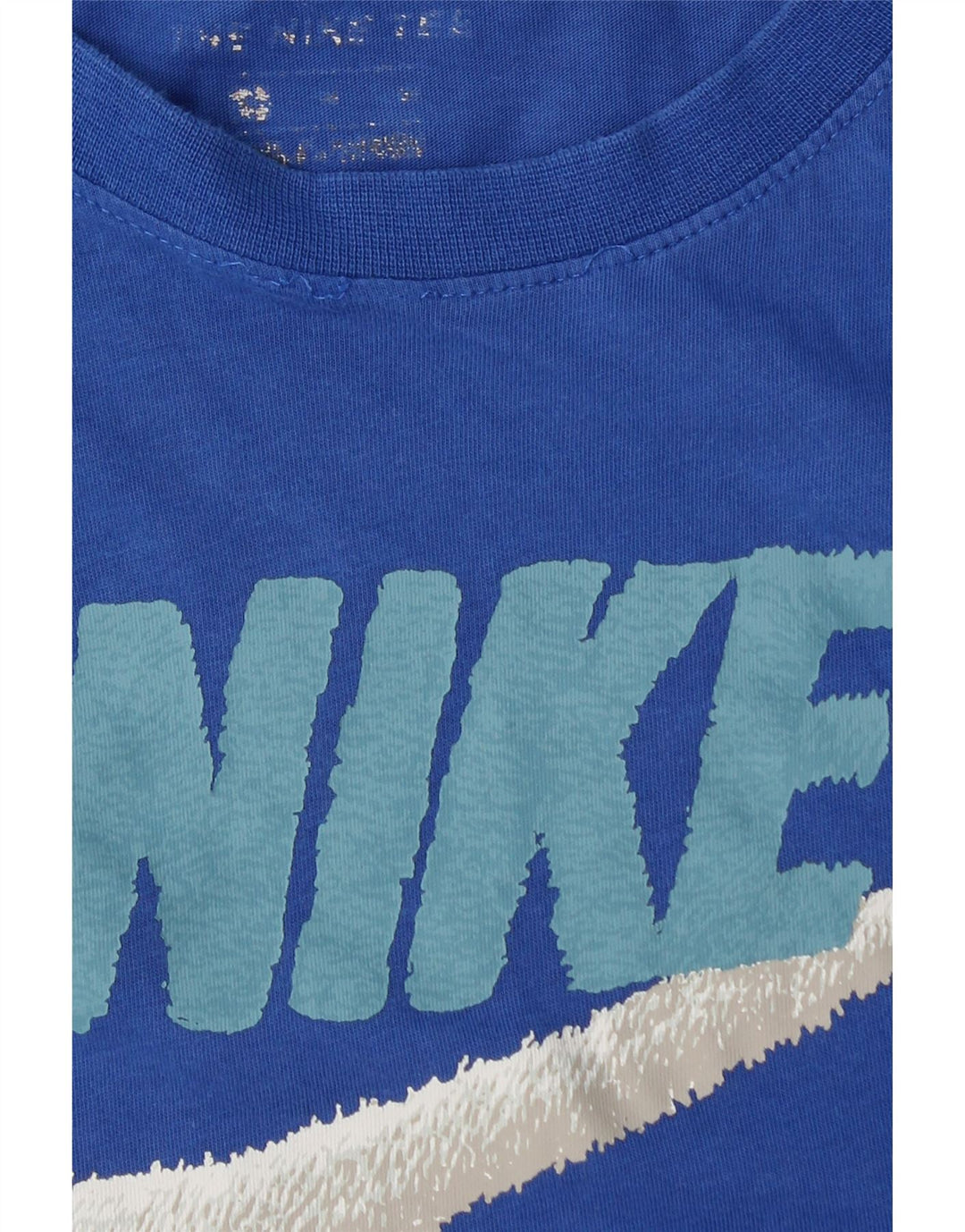 NIKE Grafisk T-shirt top til mænd XL Blå bomuld