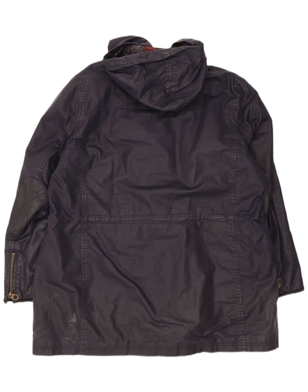 Joules Dame Hætte Vokset Bomuldsjakke UK 20 2XL Navy Blue