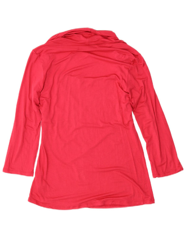 Zara Dame 3/4 ærmet bluse Top UK 18 XL Pink Viscose