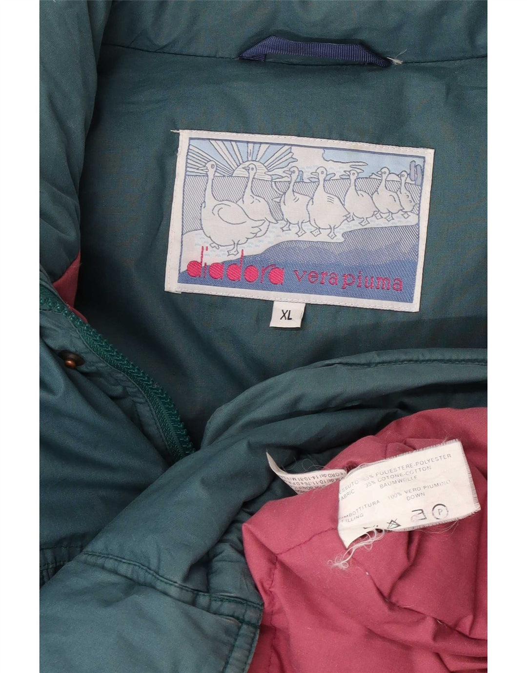 Diadora Herre Loose Fit Polstret Jakke UK 42 XL Grøn Polyester