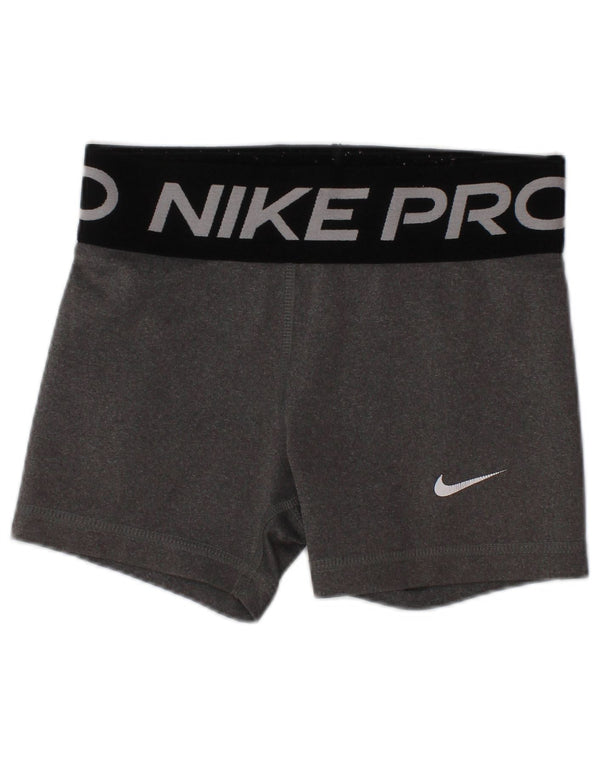 NIKE Dri Fit grafiske sportsshorts til piger 6-7 år XS Grå polyester