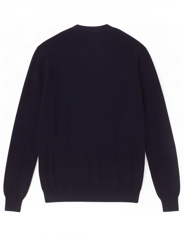 Polo Ralph Lauren Dame Cardigan Sweater UK 14 Medium Navy Blue Bomuld