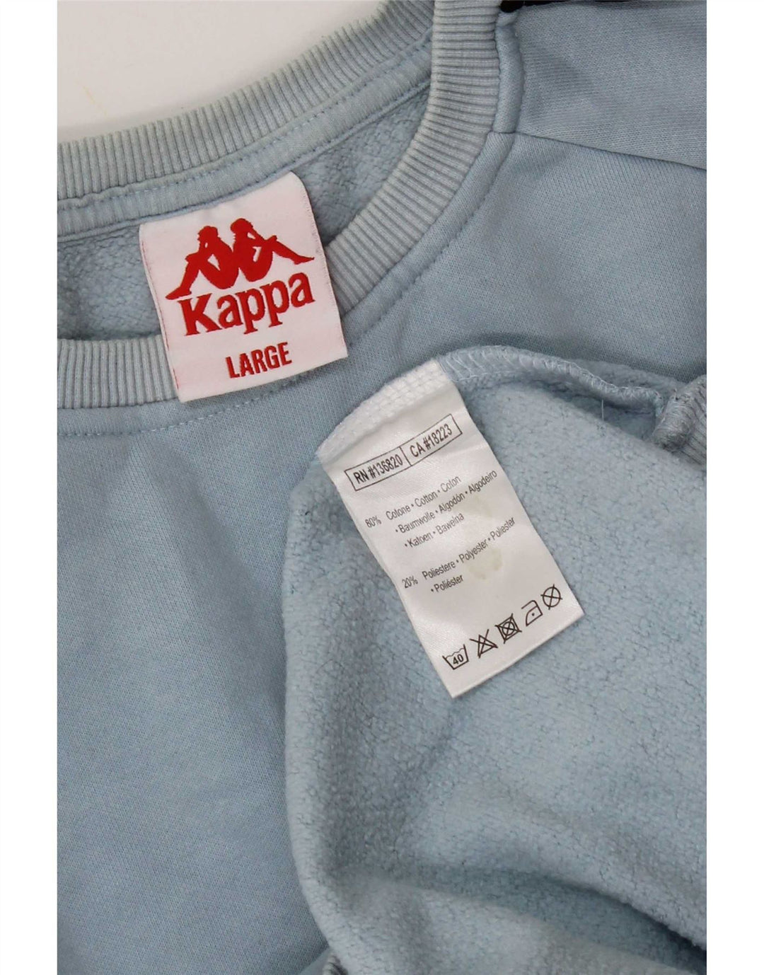 Kappa Herre Grafisk Sweatshirt Jumper Stor Blå Colourblock Bomuld