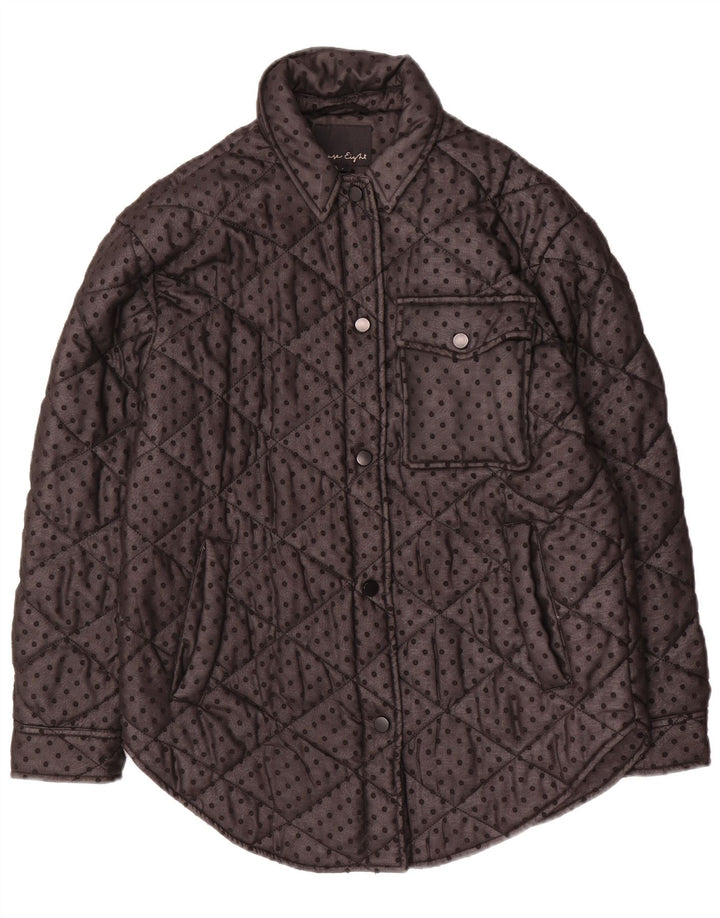 Phase Eight Dame Oversized Quiltet Jakke UK 8 Small Black Spotted