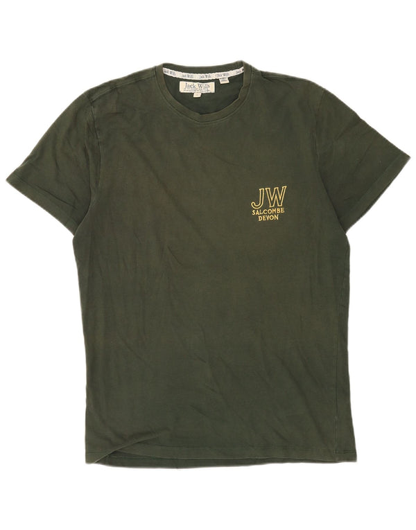 Jack Wills Herre grafisk T-shirt Top Medium Khaki Bomuld