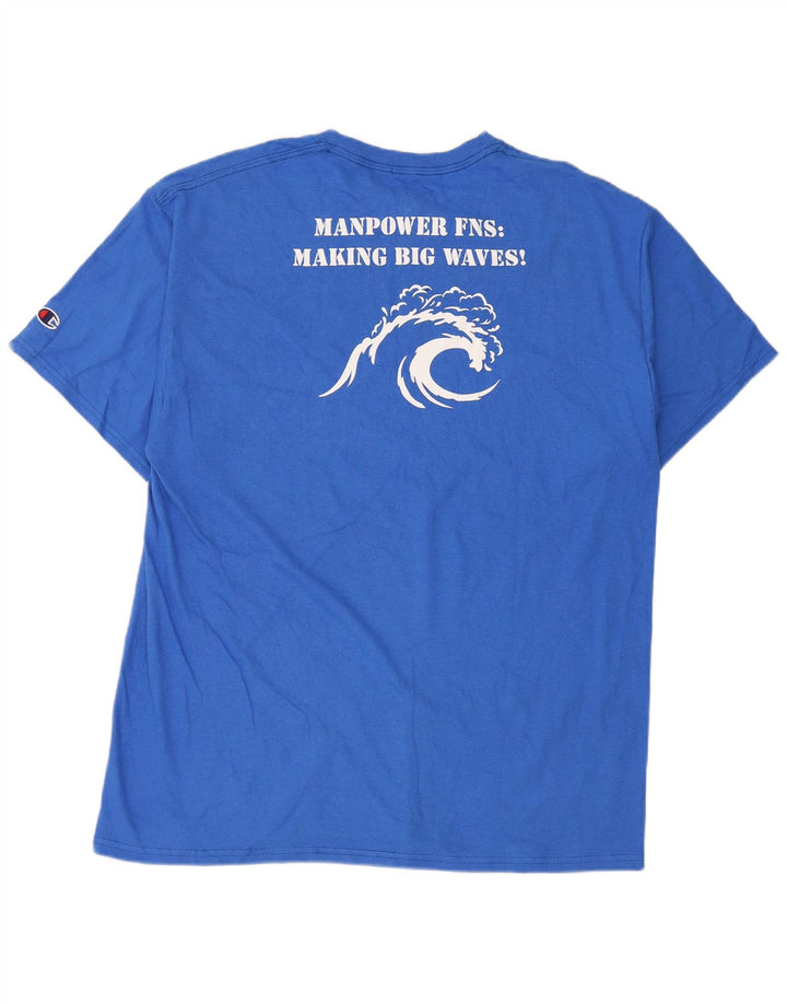 Champion Herre Grafisk T-Shirt Top Stor Blå