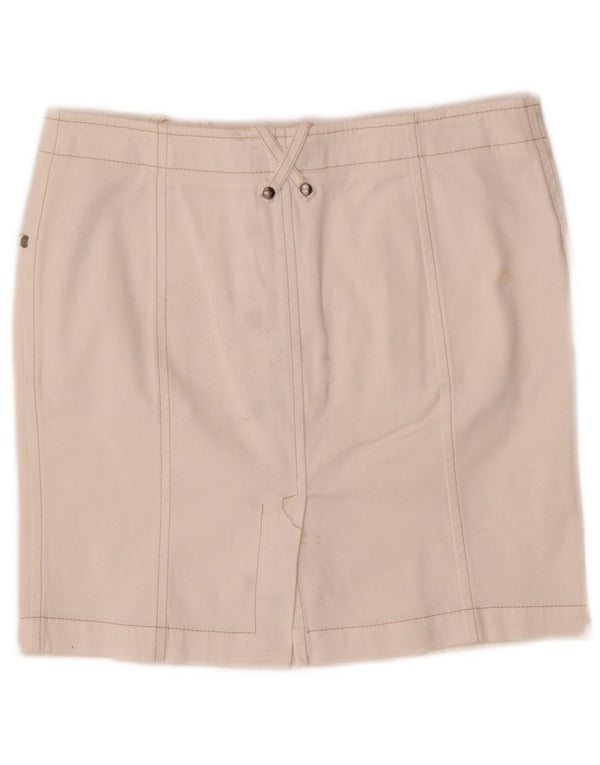 Fay Womens Mini Denim Skirt IT 42 Medium W26 White Cotton