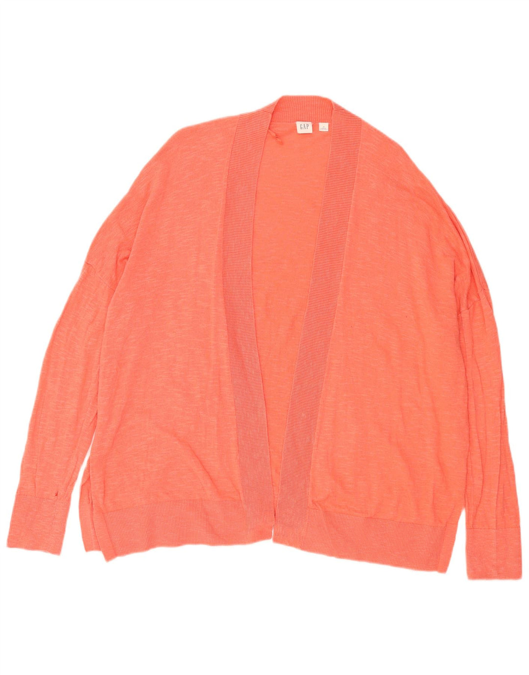 Gap Dame Oversized Open Cardigan Sweater UK 18 XL Orange Bomuld