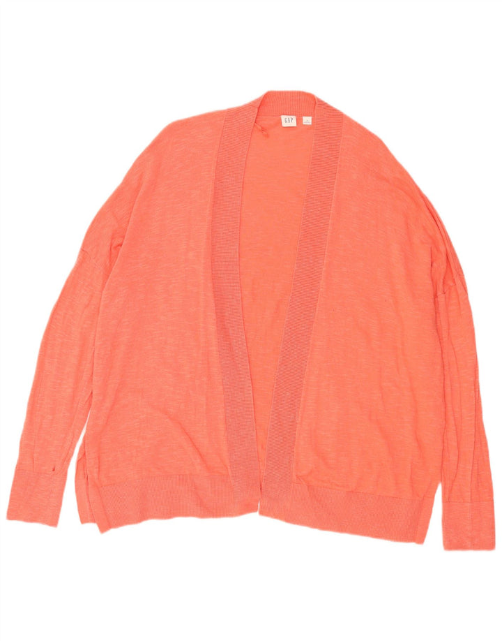 Gap Dame Oversized Open Cardigan Sweater UK 18 XL Orange Bomuld