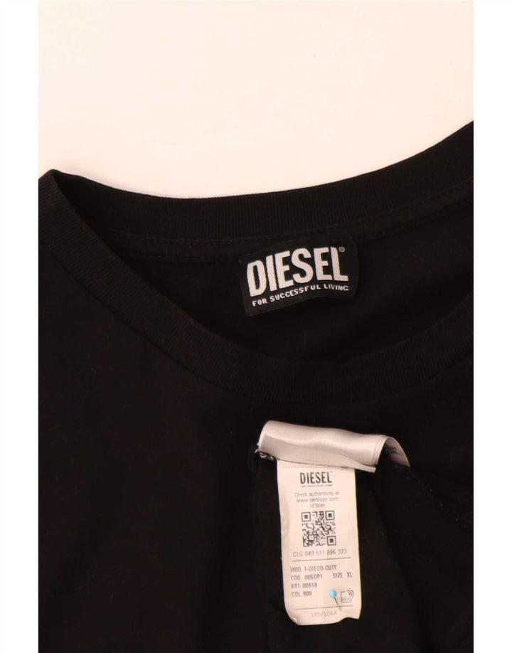 Diesel Herre Grafisk T-Shirt Top XL Sort Bomuld