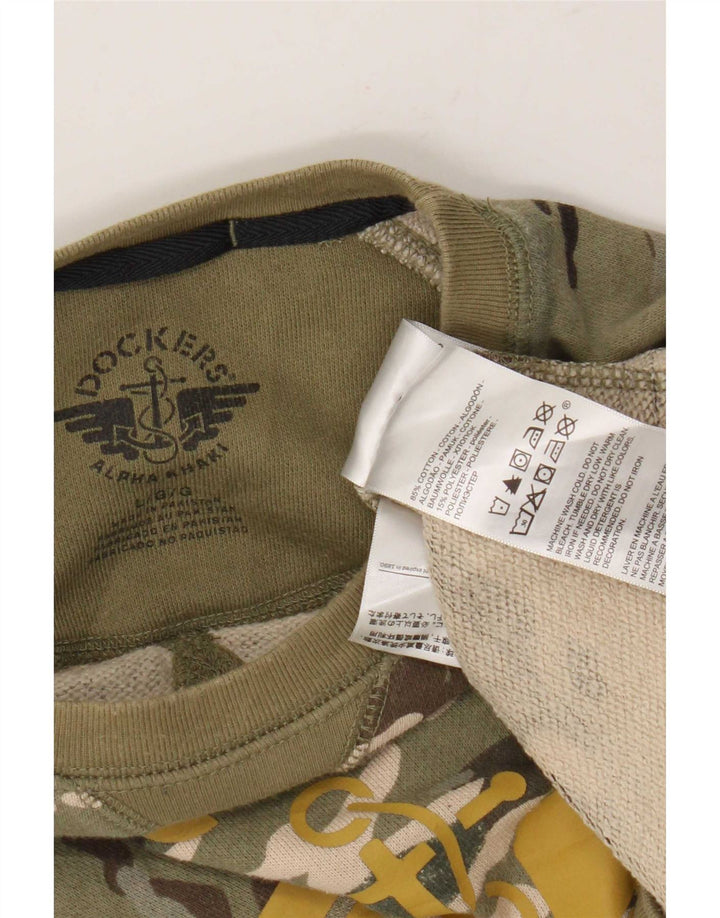 Dockers Herre Grafisk Sweatshirt Jumper Stor Grøn Camouflage Army