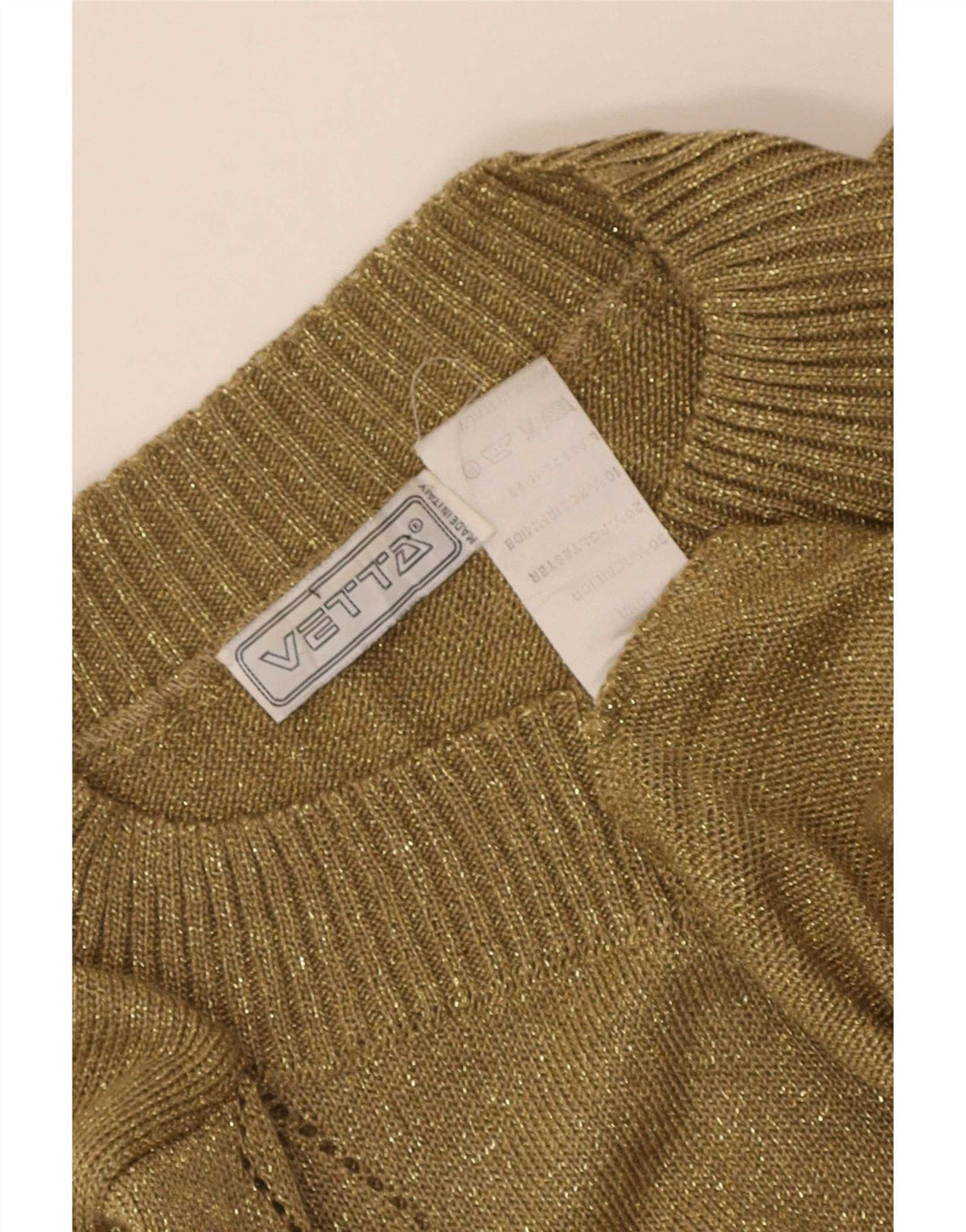 Vetta Dame Boat Neck Jumper Sweater IT 44 Medium Khaki Wool
