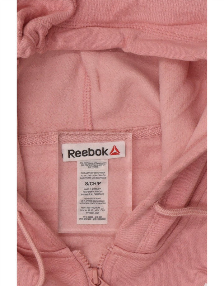 REEBOK Mens Zip Hoodie Sweater Small Pink Cotton Vintage Reebok and Second-Hand Reebok from Messina Hembry 