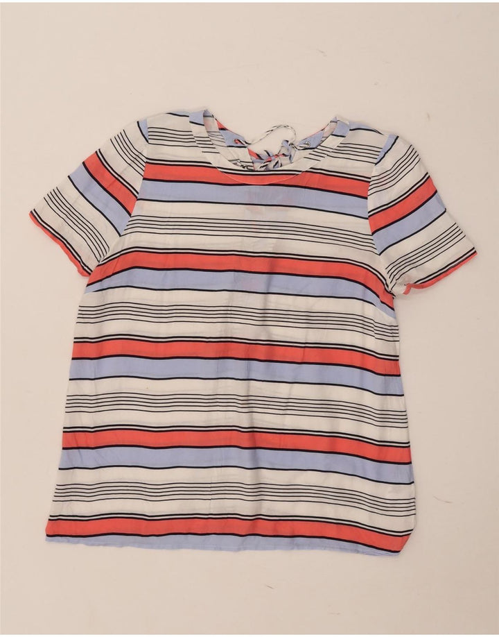 Oasis Damebluse Top UK 16 Stor flerfarvet stribet viskose