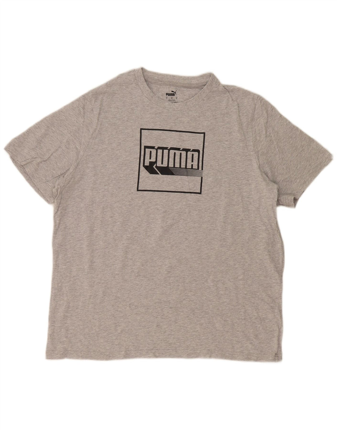 Puma Herre Grafisk T-Shirt Top XL Grå Flecked
