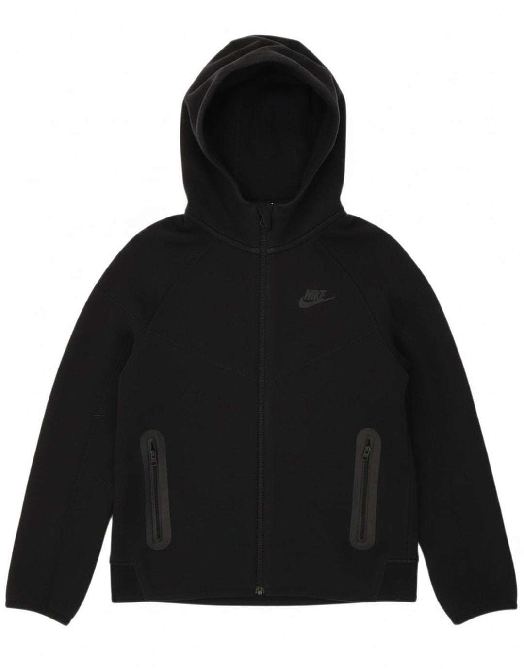 Nike hættetrøje med lynlås til drenge 10-11 år Medium Sort bomuld