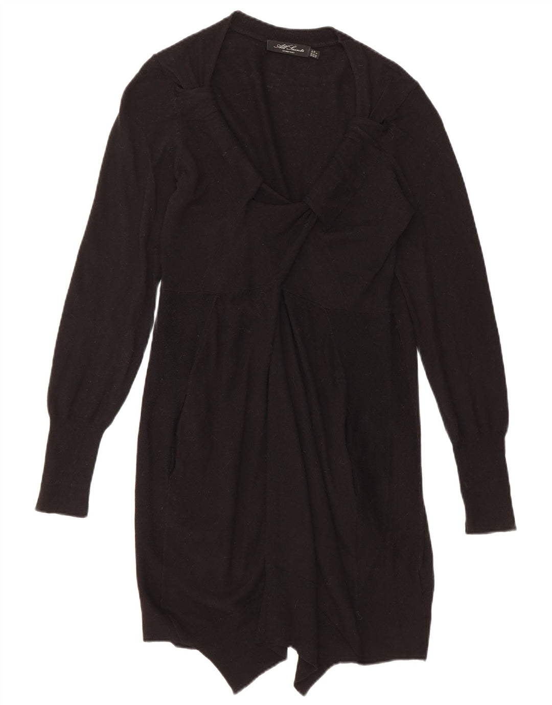 All Saints Dame Jumper Dress UK 10 Small Black Wool