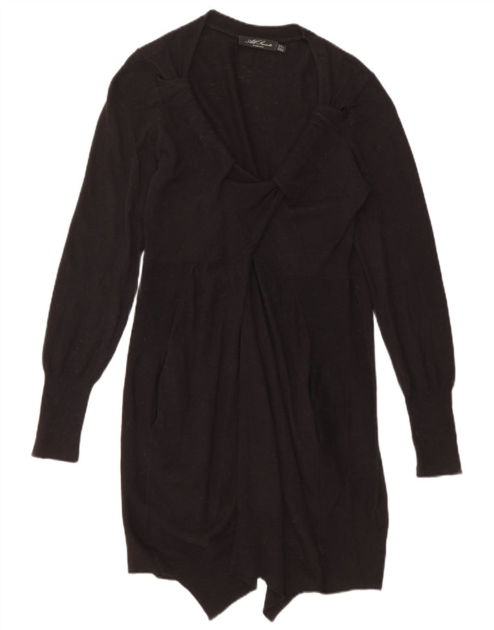 All Saints Dame Jumper Dress UK 10 Small Black Wool