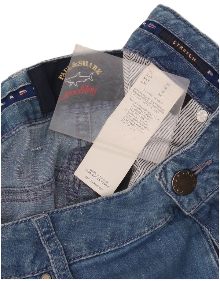 Paul & Shark Herre Stretch Straight Jeans W38 L33 Blå Bomuld