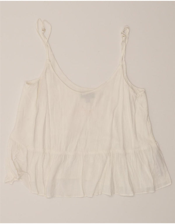 Topshop Dame Loose Fit Cami Top UK 8 Small White Viscose
