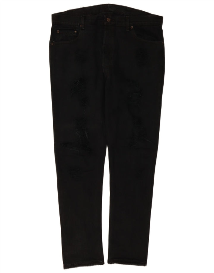 Levi's Dame Distressed Slim Jeans W38 L30 Sort