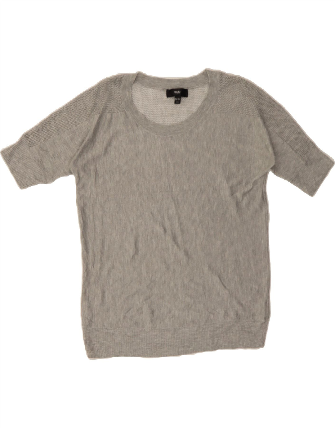 MOSSIMO Womens Short Sleeve Crew Neck Jumper Sweater UK 14 Medium Grey Vintage Mossimo and Second-Hand Mossimo from Messina Hembry 