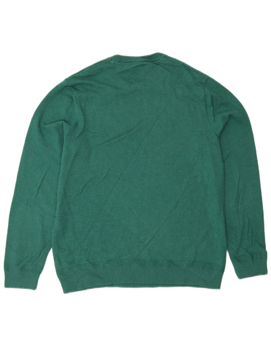 Fedt ansigt til mænd med rund hals sweater mellemgrøn bomuld