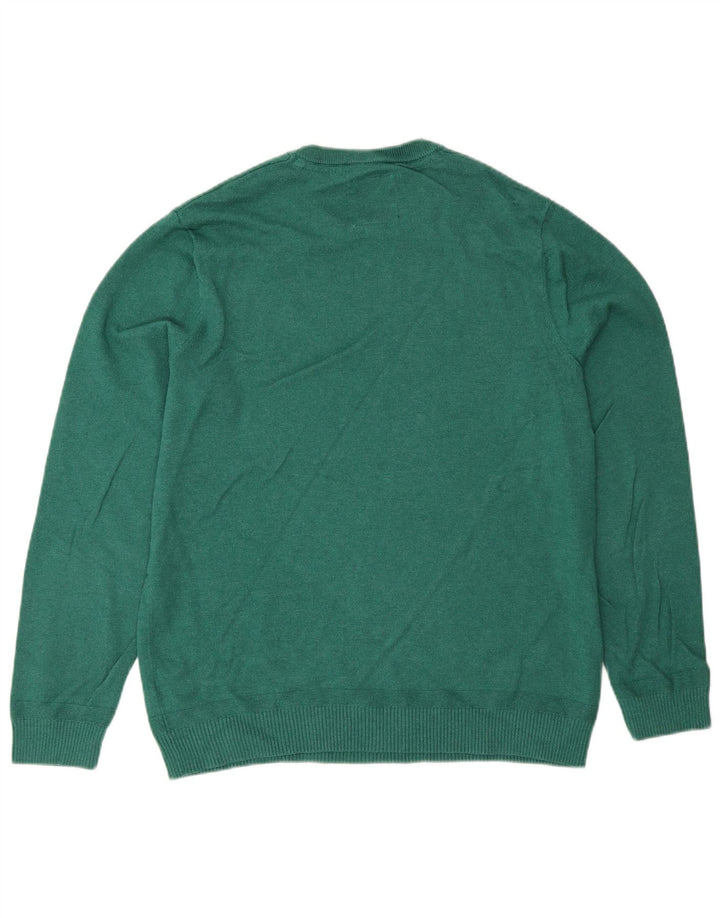 Fedt ansigt til mænd med rund hals sweater mellemgrøn bomuld