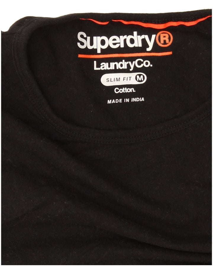 Superdry Slim Fit T-shirt top mellem sort bomuld til mænd