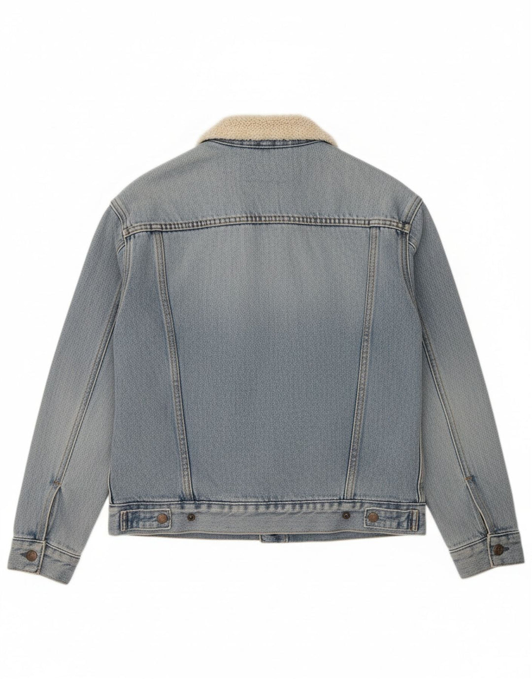 LEVI'S Womens Denim Sherpa Jacket UK 6 XS Blue