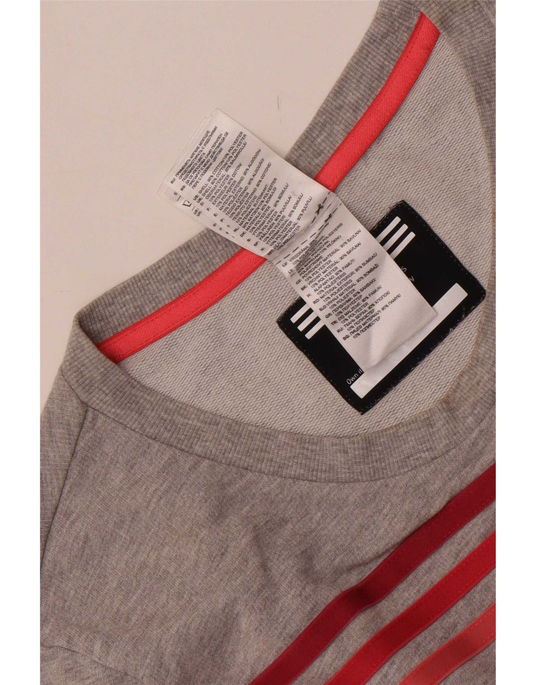 Adidas Dame Sweatshirt Jumper UK 12/14 Medium Grey Flecked Bomuld