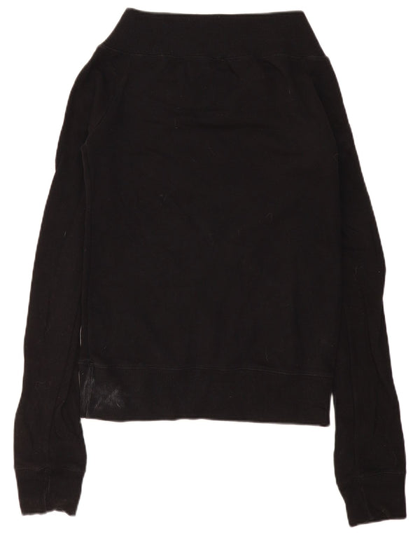 Fiorucci Graphic Sweatshirt Jumper UK 10 Small Black Bomuld