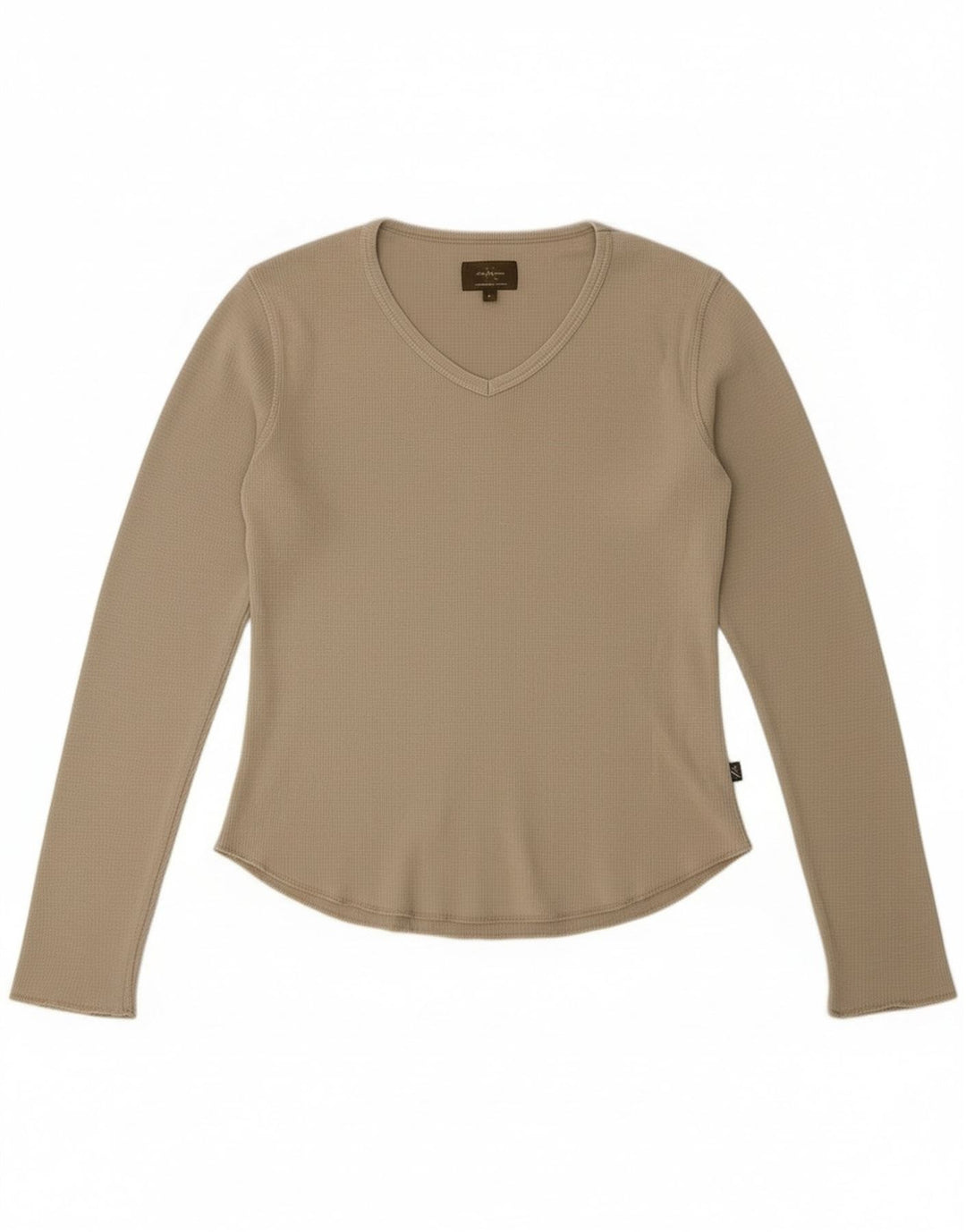 Calvin Klein Dame Top Langærmet UK 14 Medium Grøn Bomuld