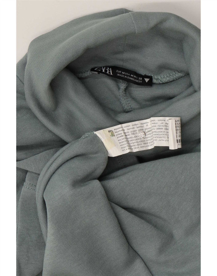 Zara Dame 1/2 ærme Skift Kjole UK 14 Medium Blå Bomuld