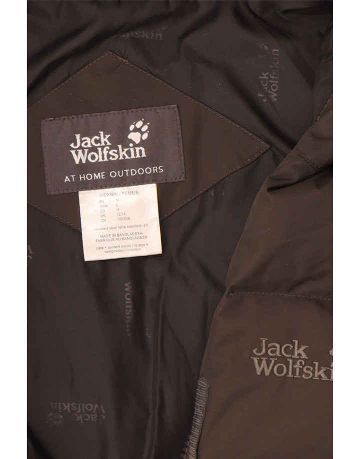 Jack Wolfskin, polstret hættejakke til kvinder UK 12/14 Medium brun polyamid