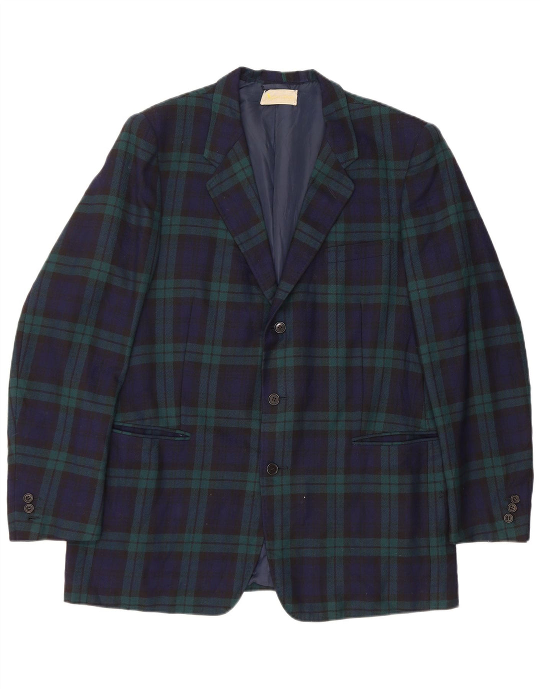AQUASCUTUM Herre 3-knaps blazerjakke UK 40 Large Navy Blue Check