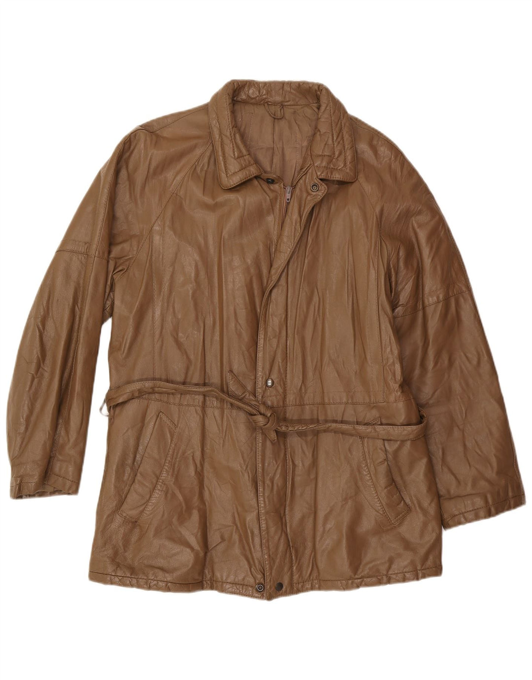 Vintage herre læderjakke IT 52 XL Brun