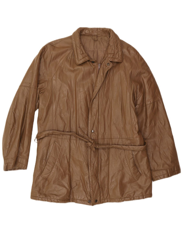 Vintage herre læderjakke IT 52 XL Brun