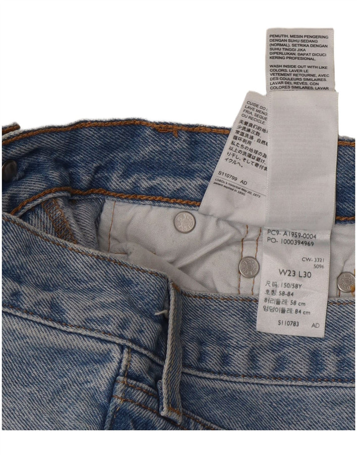 Levi's Womens 501 Distressed Straight Jeans W23 L30 Blå Bomuld