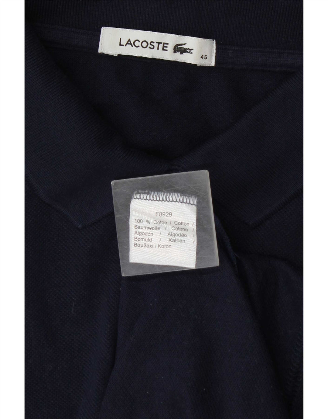 Lacoste Dame Polo Shirt Størrelse 46 XL Navy Blue Bomuld