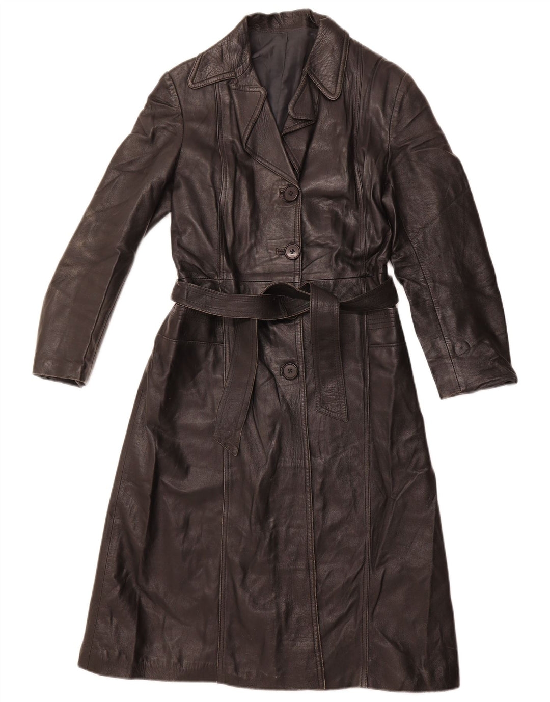 VINTAGE Læderfrakke til kvinder IT 40 Lille Sort