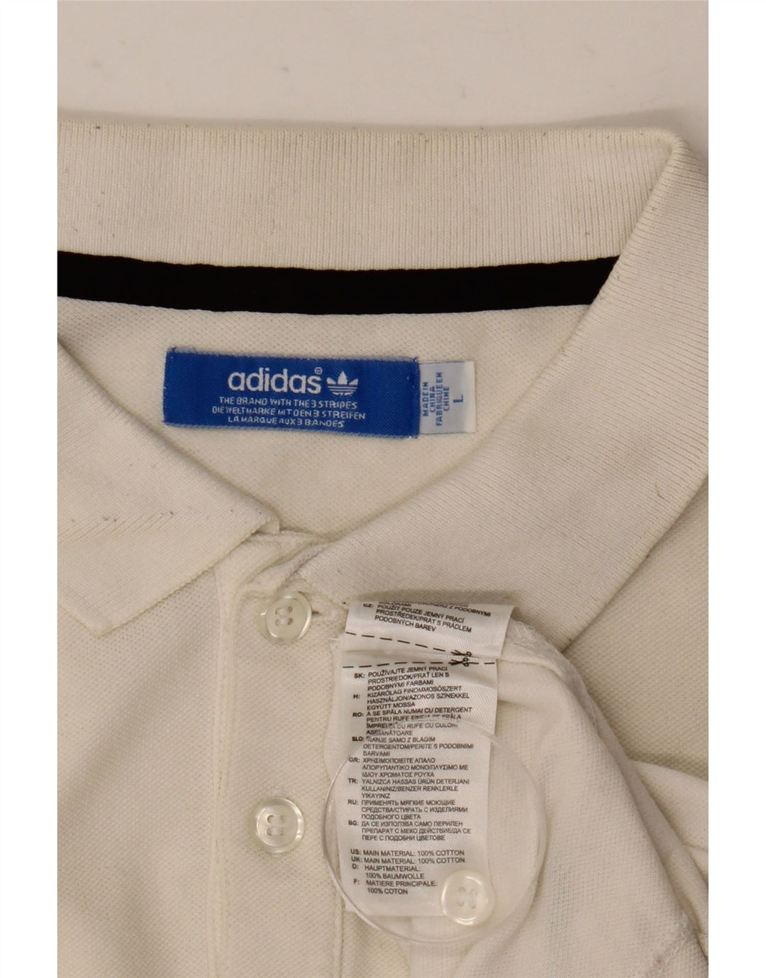 Adidas Polo Shirt til mænd, stor hvid bomuld