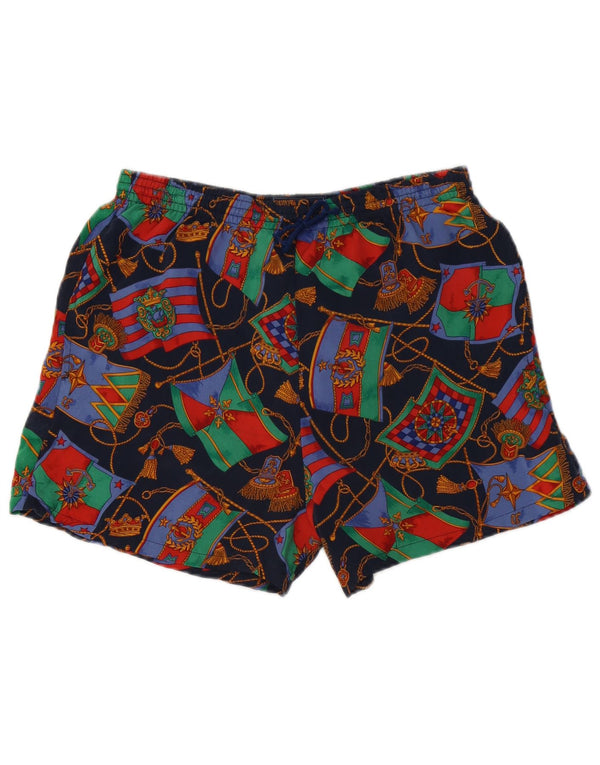 Vintage Badeshorts med abstrakt mønster til mænd Medium Multicolored Cupro